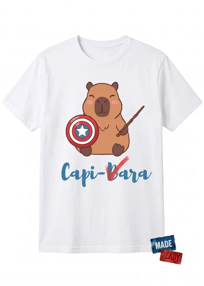 Camiseta intervenida MadeReady, pieza única "Capivara"