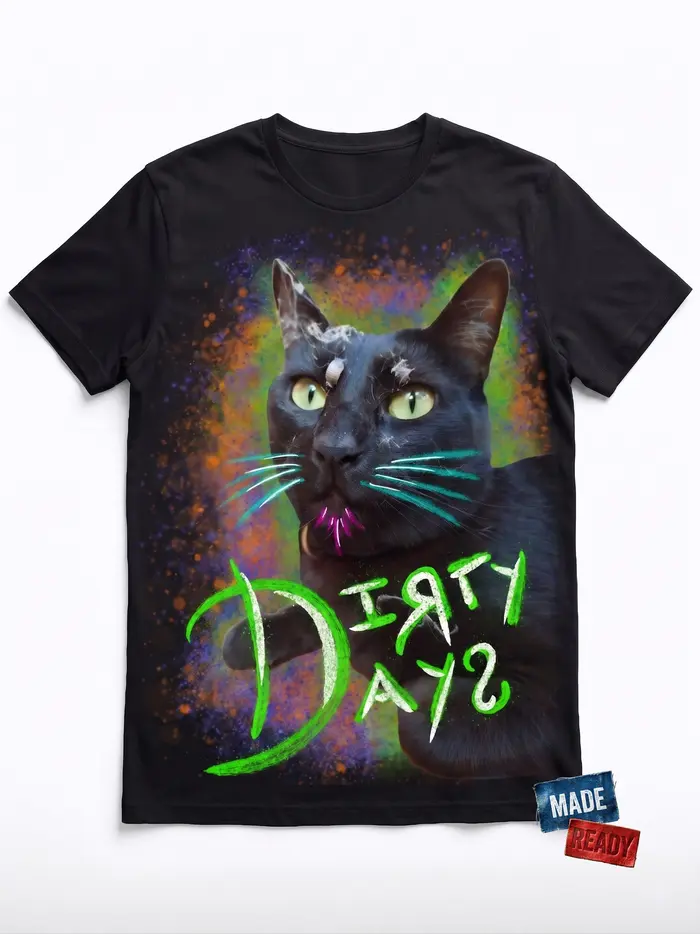 Camiseta intervenida MadeReady, pieza única "Dirty"
